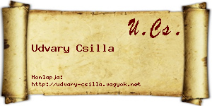 Udvary Csilla névjegykártya